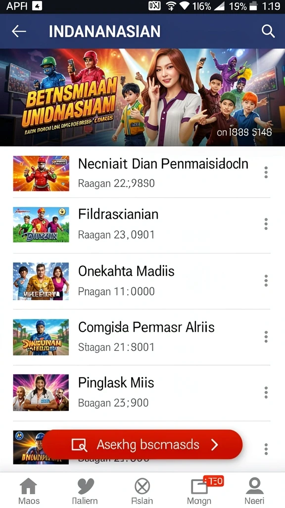 Tangkapan layar menampilkan antarmuka utama yang menarik.
