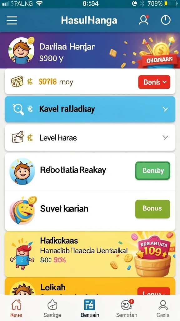 Tampilan awal permainan yang menarik dan mudah dimengerti.