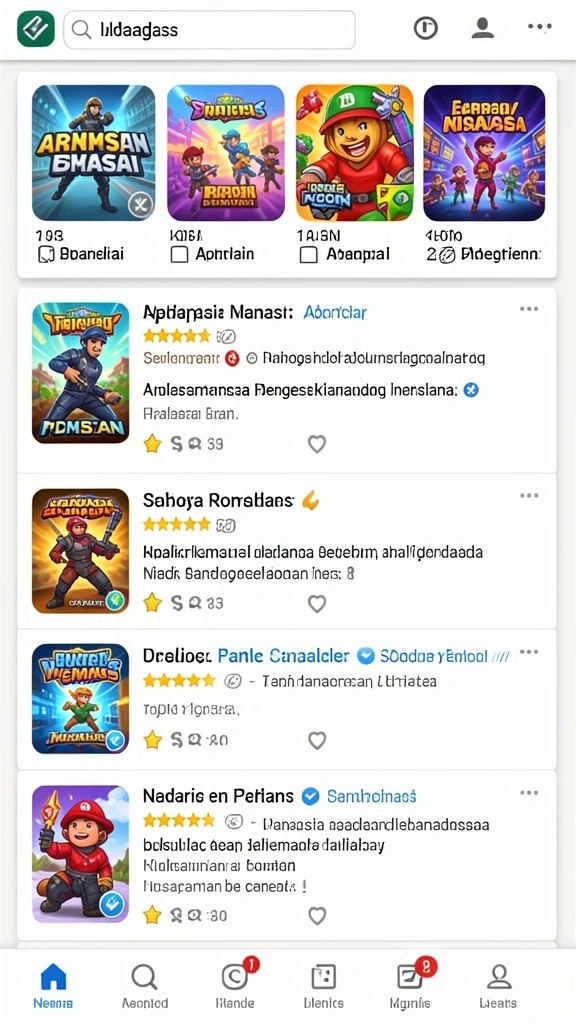 Beragam pilihan permainan menarik untuk setiap pengguna.