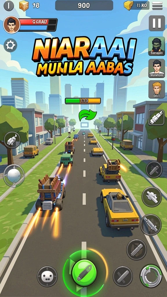Tangkapan layar menunjukkan tampilan level pertama yang penuh warna.