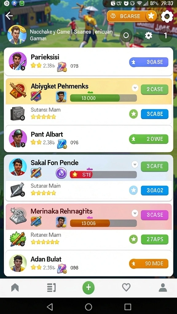 Screenshot pertama menunjukkan karakter utama dalam aksi.