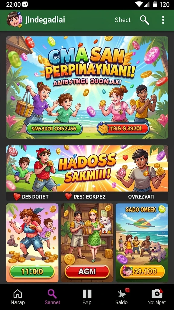 Visual yang menawan dari dunia game yang luas.